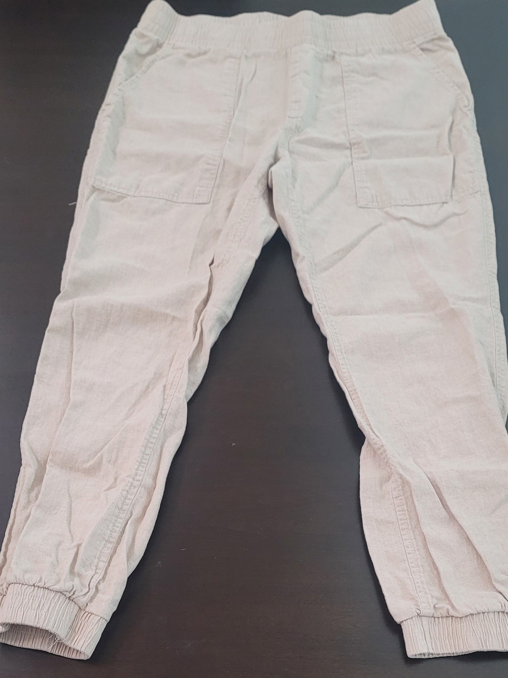 Sun & Stone Linen Light Beige Ankle Jogger Pants